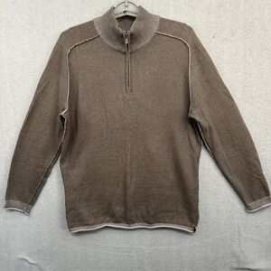 The‎ Normal Brand Men's Jimmy Quarter Zip Sweater Brown Medium Pullover
